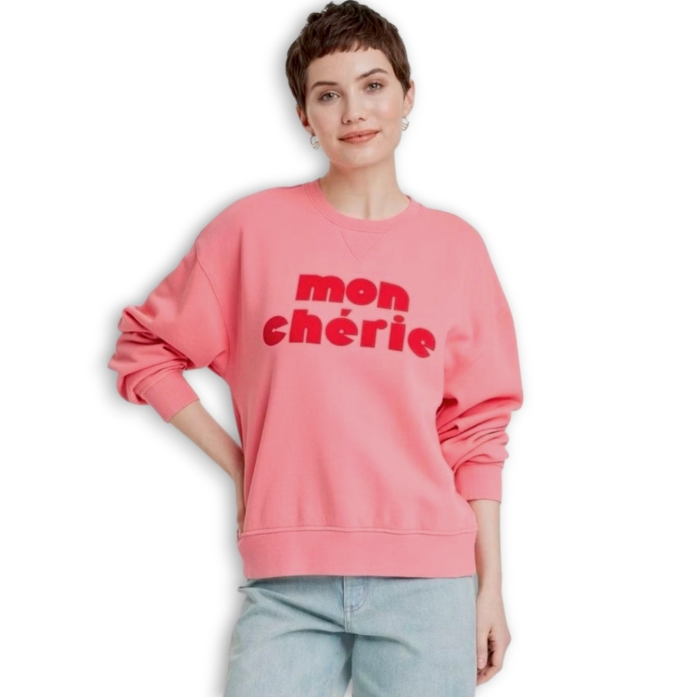 Women's Oversized Graphic Sweatshirt "Mon Cherie"